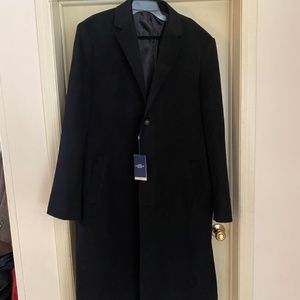 HART SCHAFFNER MARX SHEFFIELD 50T OVERCOAT BLACK CASHMERE BRAND NEW NEVER WORN
